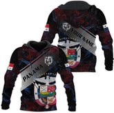 Vybonz Personalized Panama Coat of Arms Hoodie Zip Panamanian Pride Sweatshirt Panama Hombres Camisa Pride Shirt Men Women