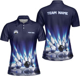 Vybonz Custom 3D Bowling Polo Shirts for Women Personalized Team Name Gift Unisex Customized Bowling Short Sleeve Polo Shirt