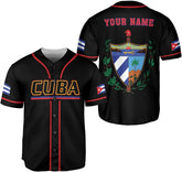Podagree Personalized Cuba Baseball Shirt, Cuban Flag Jersey for Men and Women