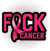 Pink Ribbon Fck Cancer 3" Sticker Gifts, Pink Ribbon Stickers, Breast Cancer Awareness Stickers Quote Vinyl Decal Waterproof for Laptop, Water Bottle, Gift for Fighters and Survivors