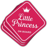 3PCS Pink Little Princess On Board 3" Sticker, Princess Sticker, Princess On Board Signs for Car, Toddler On Board Sticker Sticker Die-Cut Waterproof for Water Bottle, Truck, Car, Helmet