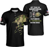 Veteran Polo Shirt for Men Custom US Army Polo Shirts Military Veterans Pride American Flag Gifts Memorial Day Army Shirts