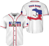 Custom Haiti Baseball Jersey Haitian Pride Baseball Jersey Shirts Haitian Jerseys Men Women Haitian Flag Shirt Haiti Jersey