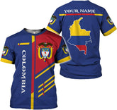 Royal Fight Personalized Colombia Shirts Colombia Flag Shirt Colombian T-Shirt for Men Colombian Shirts for Men and Women
