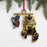 Royal Fight Personalized Electrician Ornament, Electrician Tool Bag Outfit Christmas Ornament, Electrician Christmas Ornament, Gifts for Electrician, Electrician Outfit Christmas Ornament (ELT 11)