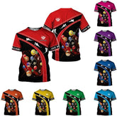 Pretyprints Personalized 3D Billiard Shirt Custom Name Men Women Team Apparel Pool 8 Ball Flag Tshirt Billiards Shirts Gift