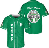AOVL Personalized Nigeria Baseball Jersey Nigerian Flag Jersey Shirts Nigeria Flag Nigerian Pride Gift T-Shirt Nigerian Pride