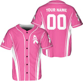 Podagree Personalized Breast Cancer Jersey, Pink Ribbon Awareness Soccer Shirt Baseball Breast Cancer Survivor Pride Jersey
