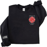 Intenprints Personalized Embroidered Firefighter Sweatshirt, Custom Department Name Fire Man Firefighter Shirt