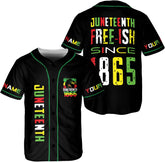 Leprints Personalized Juneteenth 1865 Freedom Baseball Jersey for Men Women Black History Month Pride Flag Apparel African
