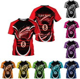 Pretyprints Personalized 3D Billiard Shirt Custom Name Men Women Team Apparel Pool 8 Ball Flag Tshirt Billiards Shirts Gift