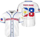 Leprints Personalized Philippines Baseball Jersey, Filipino Flag Baseball Jersey, Philippines Shirts, Philippines Flag Shirt