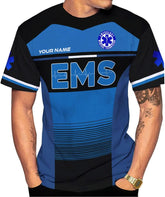 Mostefy Personalized Name EMS Shirt 3D Uniform Emergency Medical Technician, EMS Shirts for Men, EMT Shirt, Paramedic Shirt