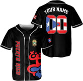 Personalized Puerto Rico Baseball Shirt, Customized Team Name Puerto Rican Baseball Jersey for Men