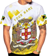 Ligthuy Personalized Jamaica Shirt 3D, Custom Jamaica Flag Lion Shirt for Men and Women, Jamaican Pride T-Shirt Unisex