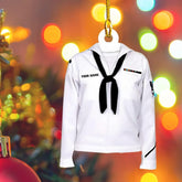 MoonArt Personalized Sailor Uniform Personalized Flat Acrylic Ornament Sailboat Wood Christmas Ornament - Personalized Sailing Ornament Sailboat Ornament Anchor Sail Boat Gift for Sailor (SL1)