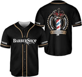Personalized Barber Baseball Jersey 3D Scissors Pole Shirt for Unisex Hairdresser Gift Outfit Hairdresser Razors Gift