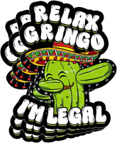 3 Pcs Relax Gringo Im Legal Sticker, Relax Gringo Im Legal Sticker for Car, Relax Gringo Calcomanías De Mexico Funny Immigrant Calcomanias Mexico Mexican Cactus Stickers for Truck Car Helmet (G1)