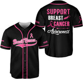 Personalized Breast Cancer Jersey, Pink Ribbon Awareness Soccer Shirt Baseball Breast Cancer Survivor Pride Jersey
