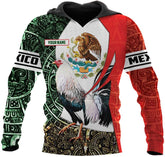 Mostefy Personalized Name Rooster Mexican Hoodie 3D, Customized Mexican Hoodies for Men, Unisex Mexico Hoodie 3D, Mexico Hoodies for Men, Mexico Flag Gift, T Shirt, Zip Up Hoodie, Sweatshirt HD10