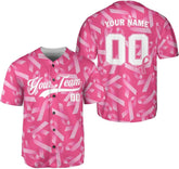 Podagree Personalized Breast Cancer Jersey, Pink Ribbon Awareness Soccer Shirt Baseball Breast Cancer Survivor Pride Jersey