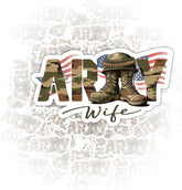 3PCS Proud Army Wife 3" Sticker, Gifts Patriotic Military Spouse Quote Stickers Cute Pink Dog Tag Design for Supportive Women Car Waterproof Decal for Laptop Tumbler