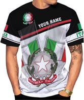 Ligthuy Personalized Name Italy Shirt 3D, Custom Italian Shirt Flag for Men and Women, Italia Shirt Soccer Unisex Size