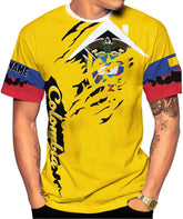 Mostprints Personalized Colombia Shirt 3D, Custom Colombia Flag Shirts for Men Women, Colombian Pride T-Shirt, Unisex Shirt