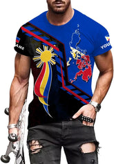 Ligthuy Personalized Name Philippines Shirts 3D, Filipino Flag Pride Shirt Philippines Shirt Flag Tshirt for Men Women S-5XL