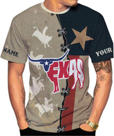 Rivelus Personalized Texas Flag Shirt and Map Dont Mess with Texas, Customize Name Texas Shirts for Men Women Adult Size