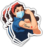 (3Pcs) Nurse Strong Girl Sticker, Nurse Life Sticker, Nurse Car Sticker, Nurse Decals for Vehicles, RN Car Decal Window Sticker - Stickers for Laptop Water Bottle Phone Car Window Helmet 3"