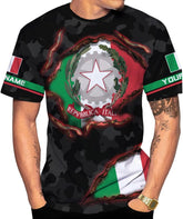 Ligthuy Personalized Name Italy Shirt 3D, Custom Italian Shirt Flag for Men and Women, Italia Shirt Soccer Unisex Size