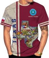 Rivelus Personalized Texas Flag Shirt and Map Dont Mess with Texas, Customize Name Texas Shirts for Men Women Adult Size
