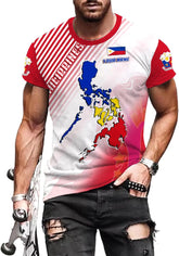 Ligthuy Personalized Name Philippines Shirts 3D, Filipino Flag Pride Shirt Philippines Shirt Flag Tshirt for Men Women S-5XL