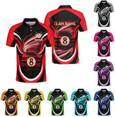 Pretyprints Personalized Billiard Polo Shirt Shirts Men Women Custom Name 3D Team Apparel Gift 8 Ball Pool S-5XL