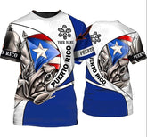 Woseprints Personalized Name Puerto Rico 3D Shirt, Puerto Rico Flag T-Shirt for Men & Women