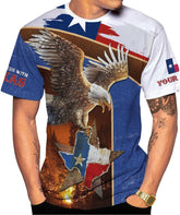 Rivelus Personalized Texas Flag Shirt and Map Dont Mess with Texas, Customize Name Texas Shirts for Men Women Adult Size