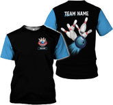 Rivelus Personalized Name Bowling Shirts for Men and Women 3D, Bowling Shirts for Team Bowling, Bowling Shirts Gift