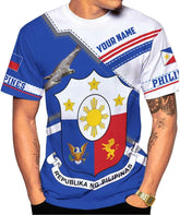 Ligthuy Personalized Name Philippines Shirts 3D, Filipino Flag Pride Shirt Philippines Shirt Flag Tshirt for Men Women S-5XL