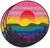 3 Pcs Rainbow Mountain Sunset Sticker, Gay Sticker, LGBT, LGBTQ Pride Sticker, Mountain Hiking Camping Sticker, Aesthetic Nature Vinyl Decal for Laptop, Car, Water Bottle, Pride LGBTQ+ 3 inches