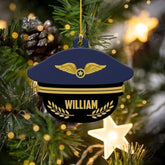 Suseaz Personalized Pilot Christmas Ornament, Pilot Ornament, Pilot Uniform Ornament, Gifts for Pilot Lovers, Pilot Tree Ornament, Husband, Him, Christmas Tree Ornament Hanging Decor