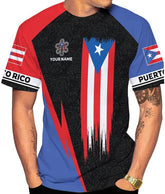 Woseprints Personalized Name Puerto Rico 3D Shirt, Puerto Rico Flag T-Shirt for Men & Women