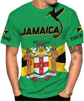 Ligthuy Personalized Jamaica Shirt 3D, Custom Jamaica Flag Lion Shirt for Men and Women, Jamaican Pride T-Shirt Unisex