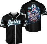 Custom Barber Shop Baseball Jersey Personalized Name Barber Shirt 3D for Men Women Hairdresser Shop Gift Scissors Pole Shirts