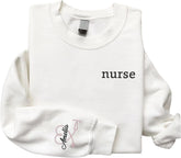 AOVL Personalized Embroidered Nurse Sweatshirt Women Nurse Sweatshirt Embroidered Sweatshirt For Nurse Nurse Shirts Gift