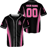 Podagree Personalized Breast Cancer Jersey, Pink Ribbon Awareness Soccer Shirt Baseball Breast Cancer Survivor Pride Jersey