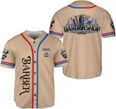 Personalized Barber Shop Baseball Jersey, Hairdresser Jersey, Barber Tools Hat