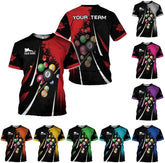 MoonArt Personalized Billiard Shirts 3D Billiard Shirt Custom Billiard Flag Shirt Men's Pool Billiards Shirt 8 Ball Men Women