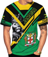 Ligthuy Personalized Jamaica Shirt 3D, Custom Jamaica Flag Lion Shirt for Men and Women, Jamaican Pride T-Shirt Unisex