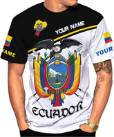 Mostprints Personalized Name Ecuador Shirt 3D, Ecuador Ecuadorian Flag Pride Gift T-Shirt, Ecuador Shirts for Men Women S-5XL